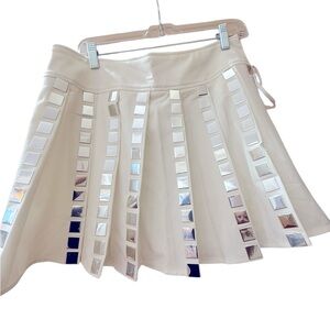 White mirrored Endless Rose mini skirt size L